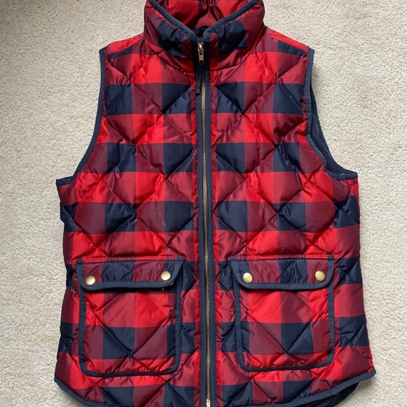 J.Crew Buffalo Plaid Down Vest small - Picture 3 of 5
